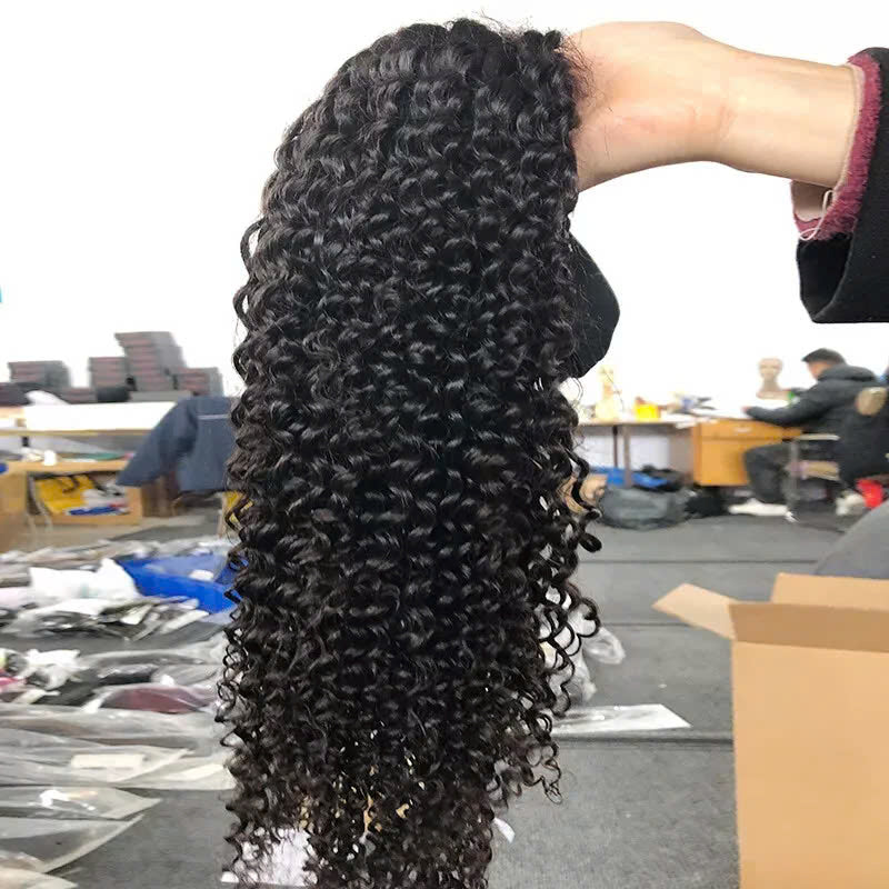 Natural Black Deep Curly Wig – Vietnamese Human Hair, Full & Voluminous, 36 Inches