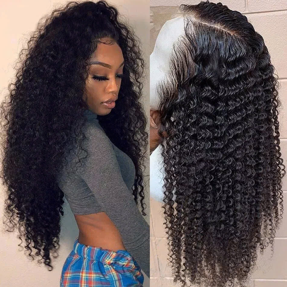Natural Black Deep Curly Wig – Vietnamese Human Hair, Full & Voluminous, 36 Inches