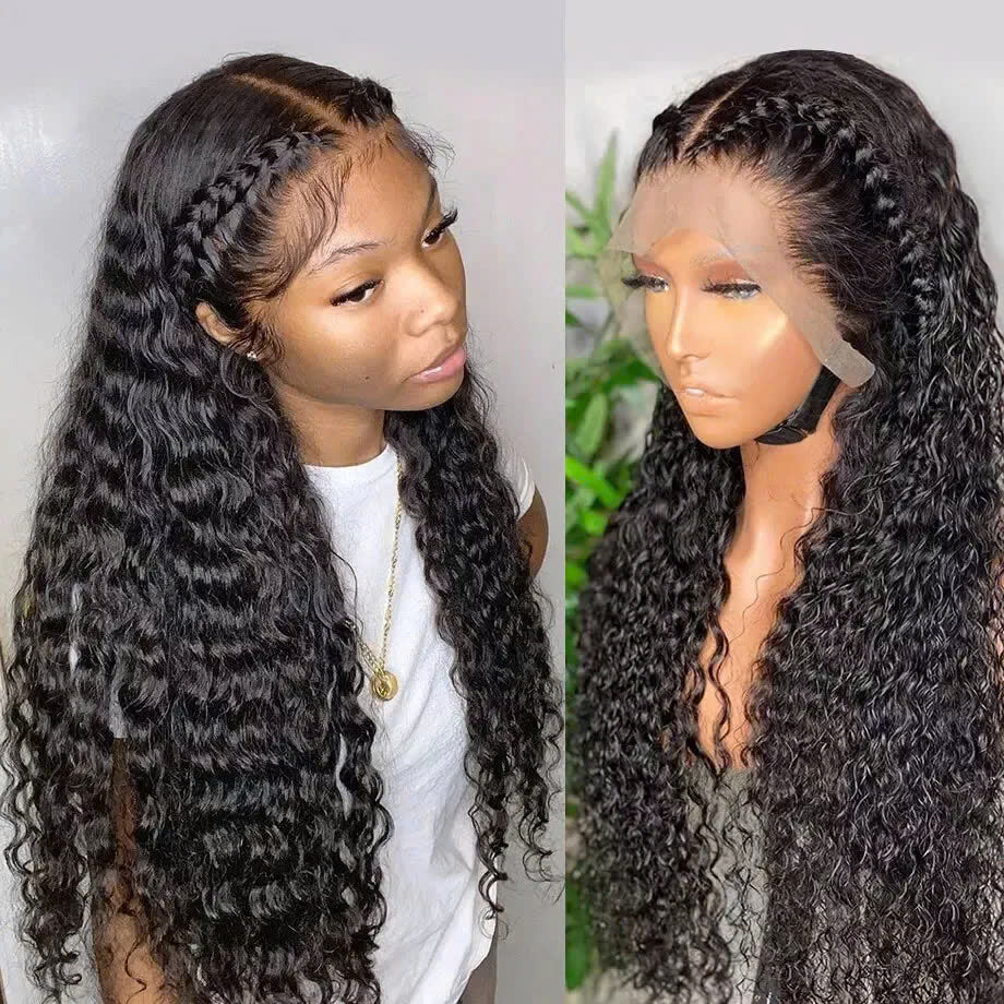 Natural Black Deep Curly Wig – Vietnamese Human Hair, Full & Voluminous, 36 Inches