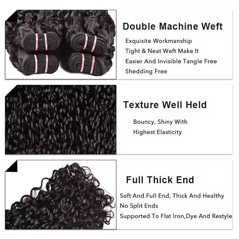 bouncy curly human hair bundles