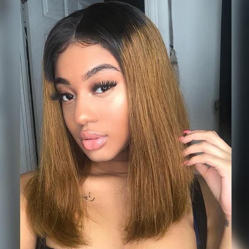 brown human hair bob wig