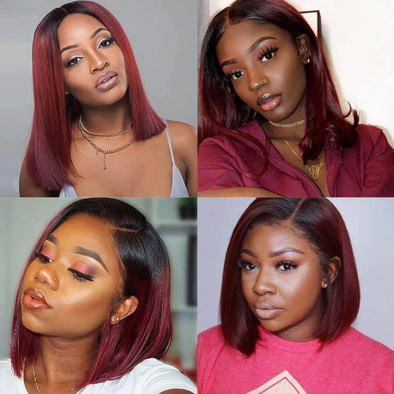 burgundy bob natural hair
