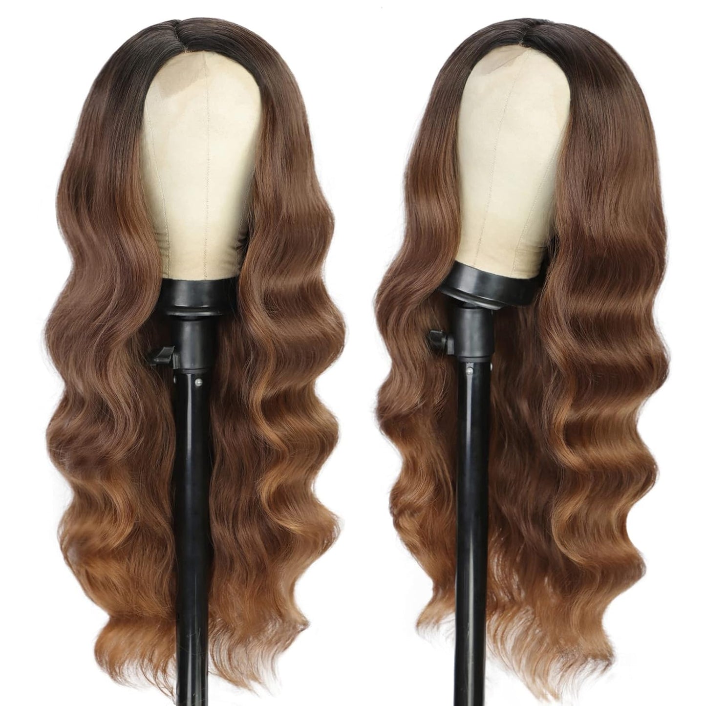 Ombre Brown Body Wave Wig โ 22 Inches, Soft & Voluminous