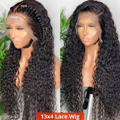 Natural Black Deep Curly Wig – Vietnamese Human Hair, Full & Voluminous, 36 Inches