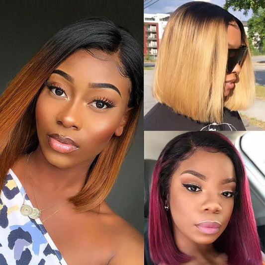 Ombre Bob Wig Human Hair