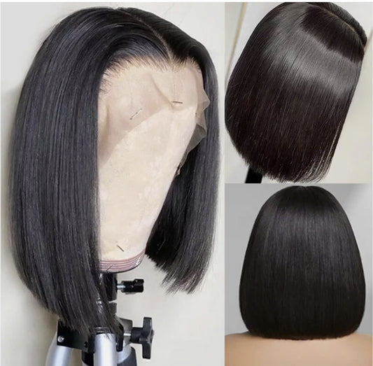 human hair black bob wig