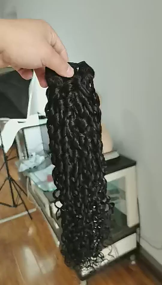 bouncy curly human hair bundles​